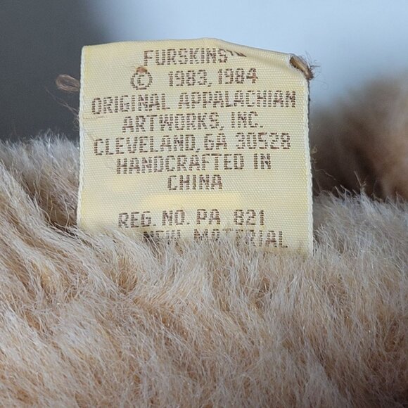 Vintage 80s Furskin Dudley Bear 22 inch Plush Xavier Roberts Overalls Boots Toy - Picture 11 of 15